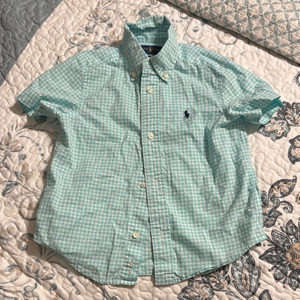 Polo by Ralph Lauren Kids Aqua Checkered Polo